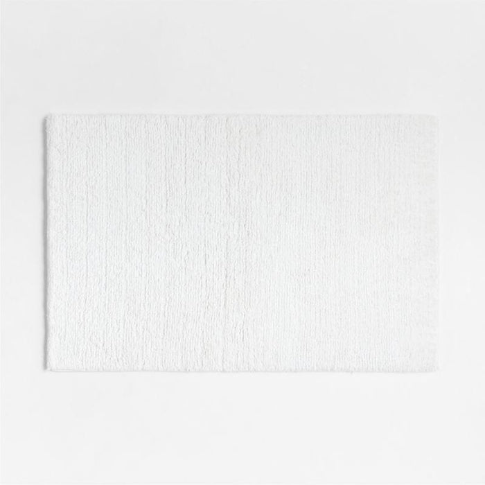 Rylan Organic Cotton White Bath Mat 24"x36".