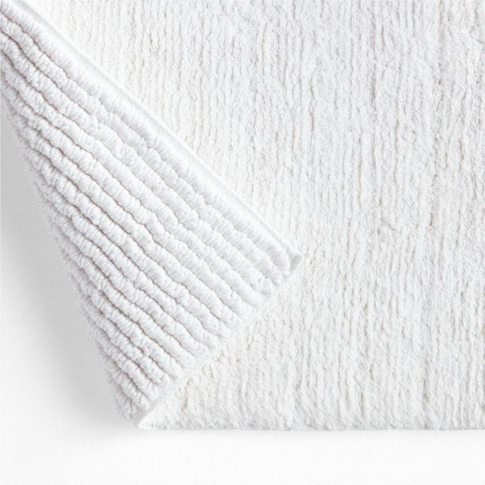 Rylan Organic Cotton White Bath Mat 24"x36".