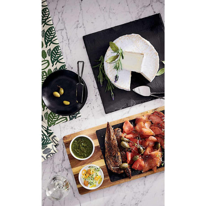 Slate and Wood Serving Board with Bowls.
