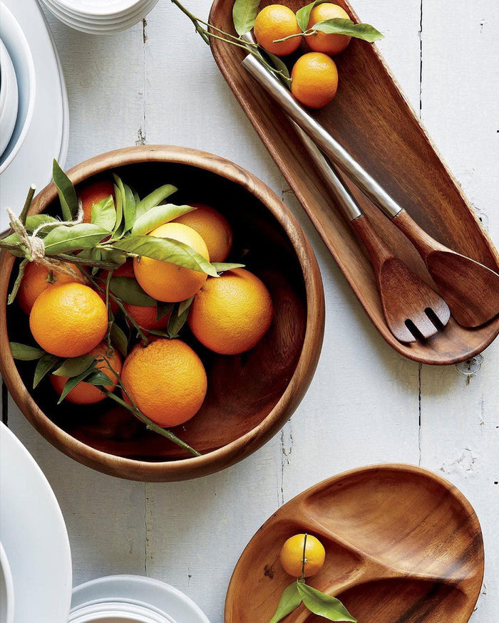 Tondo Acacia Wood Salad Serving Bowl