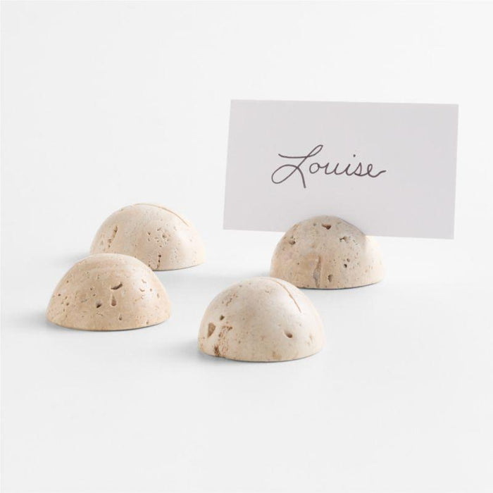 Travertine Placecard Holder Set of 4.