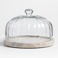 Tuscan Kitchen Marble 11" Cheeseboard with Glass Cloche