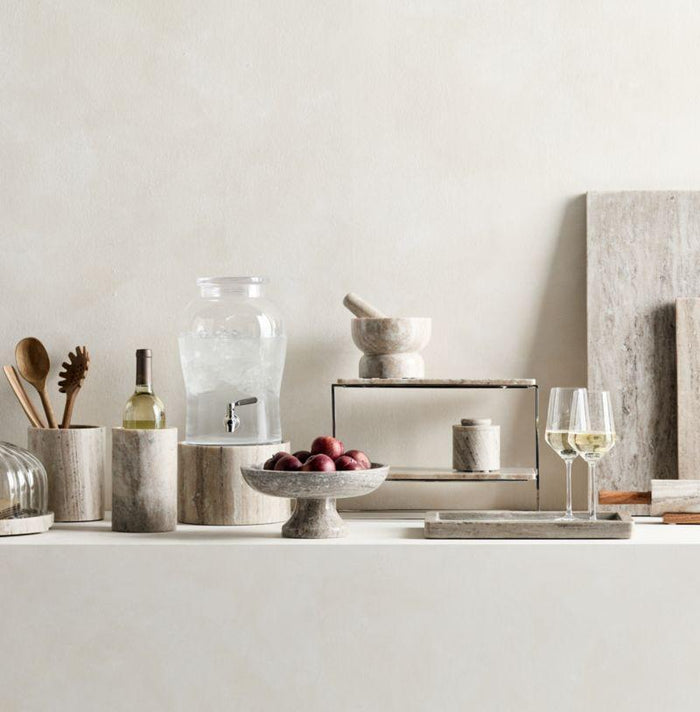 Tuscan Kitchen Marble 2-Tier Server