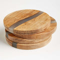 Wood and Resin Coasters, Set of 4.