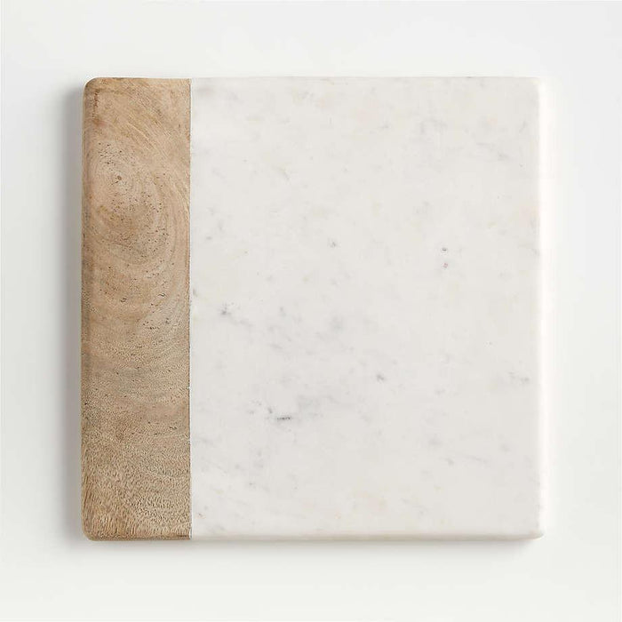 Wood Marble Square Platter.